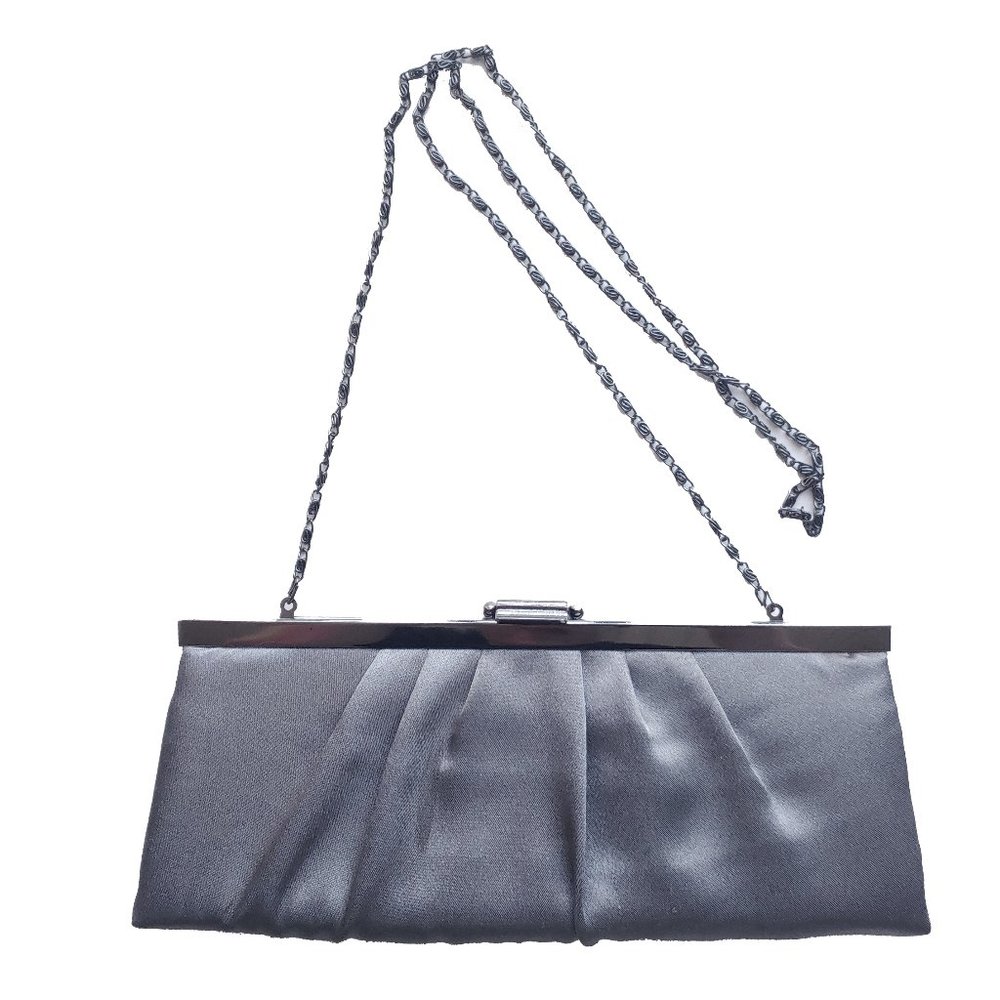 Gunne Sax Jessica McClintock Gray Satin Evening Bag